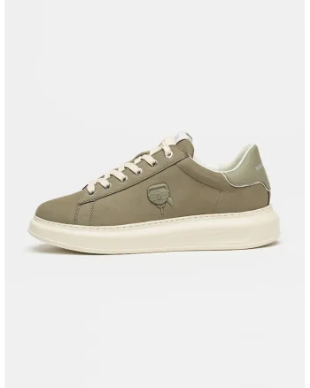 Pantofi sport de piele intoarsa cu logo Kapri, Sage Green