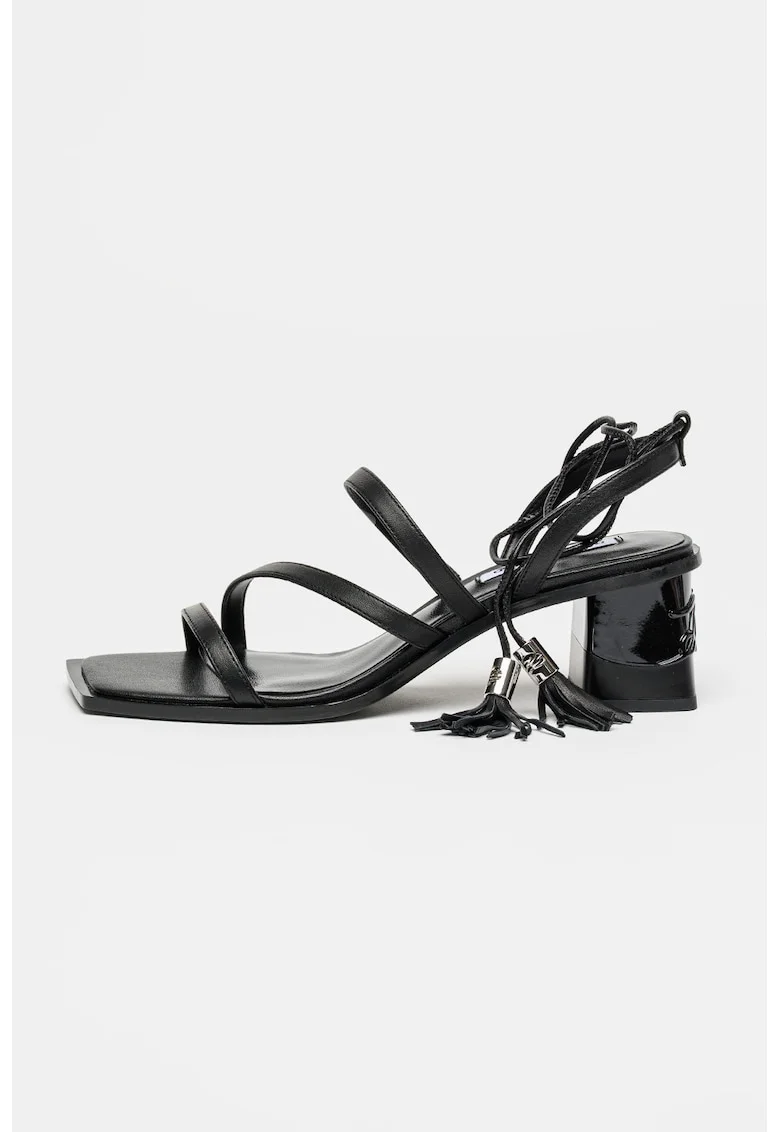 Sandale de piele cu barete multiple Kayla, Negru