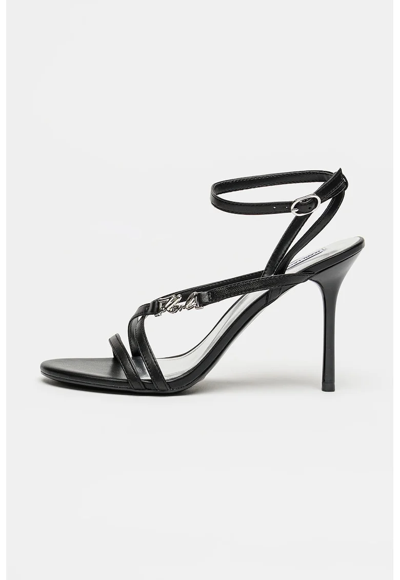 Sandale stiletto de piele Sarabande, Negru