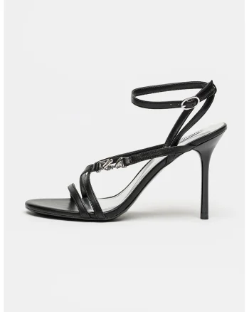 Sandale stiletto de piele Sarabande, Negru