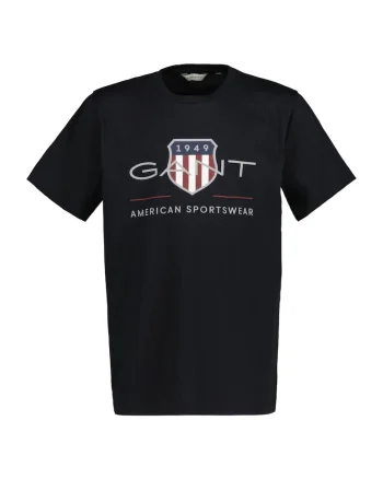 Tricou de bumbac cu logo Archive Shield, Negru