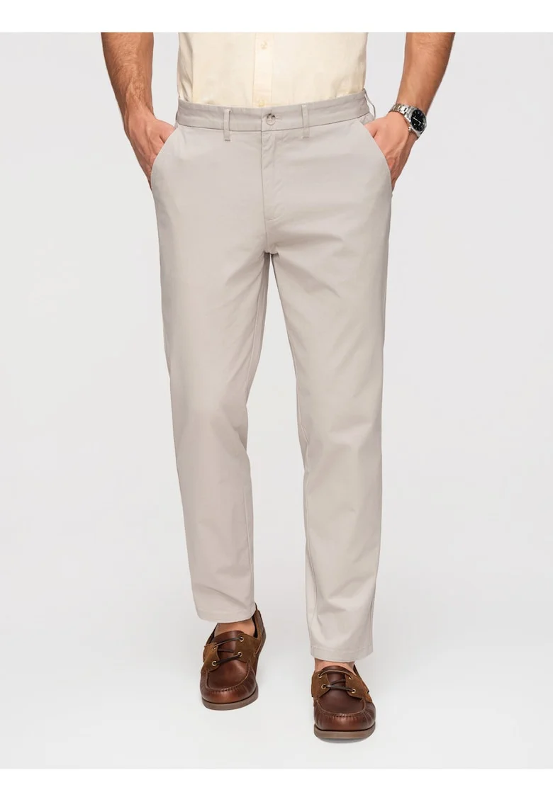 Pantaloni Chino Barbati Bumbac Elastic Croiala Regular, Bej