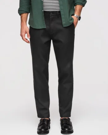 Pantaloni barbati Slim Fit Twill cu Elastan Pantaloni Casual Eleganti, Negru