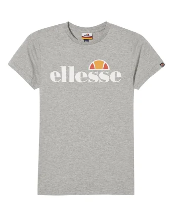 Tricou cu decolteu la baza gatului si logo, Alb/Gri