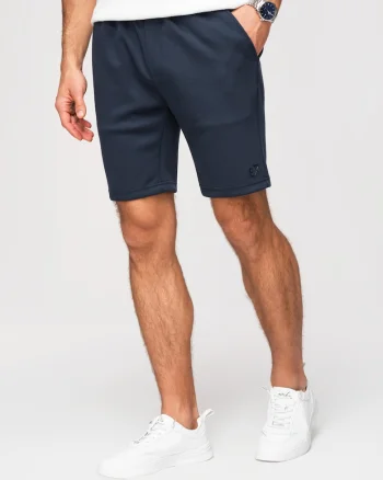 Pantaloni scurti barbati, regular fit, material tricotat, ajustabili cu snur