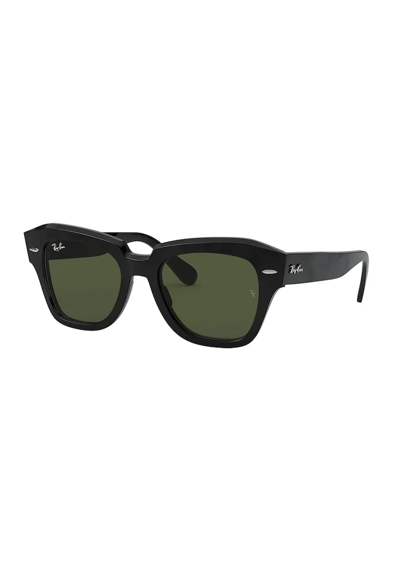 Ochelari de soare patrati unisex State Street, Negru/Negru stins