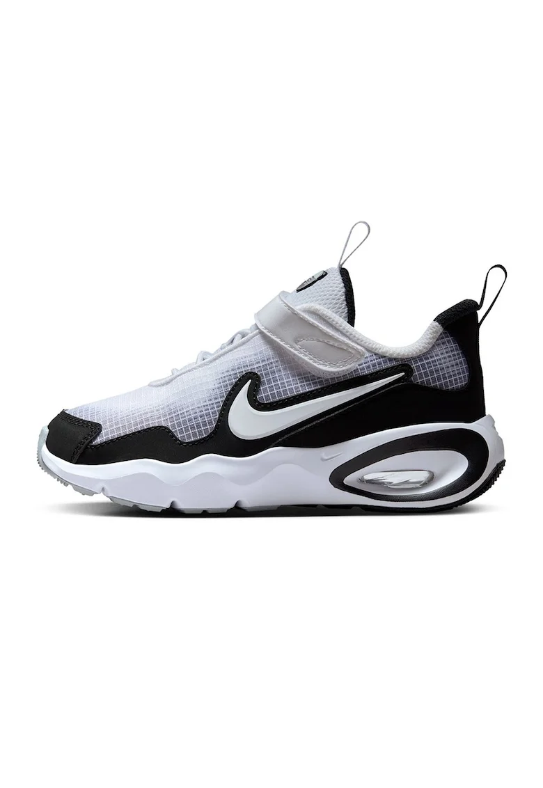 Pantofi sport Air Max Nova cu bareta velcro, Alb/Negru/Gri inchis
