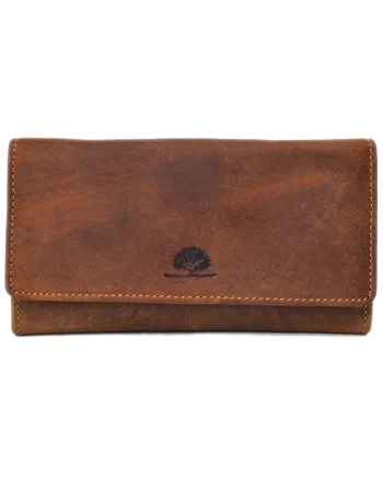 Portofel unisex piele naturală maro,  16 sloturi carduri, compartiment monede, 18x10x3.5cm