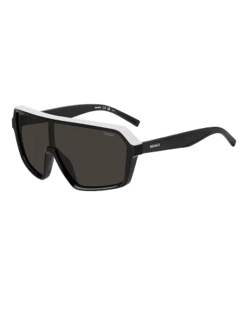 Ochelari de soare shield cu logo, Alb/Negru