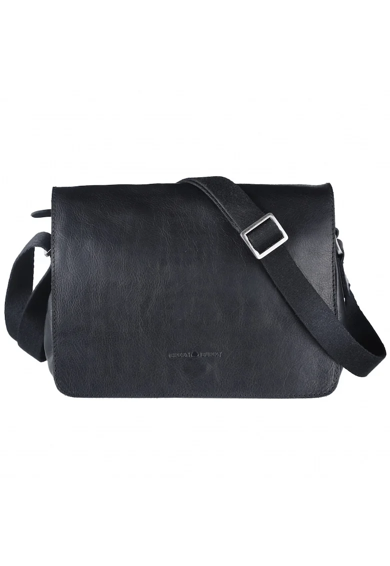 Geanta umar dama piele naturala neagra 26 x 19 x 11 cm, Pure Black,
