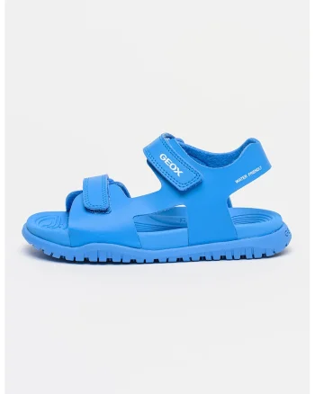 Sandale cu velcro si logo discret, Albastru