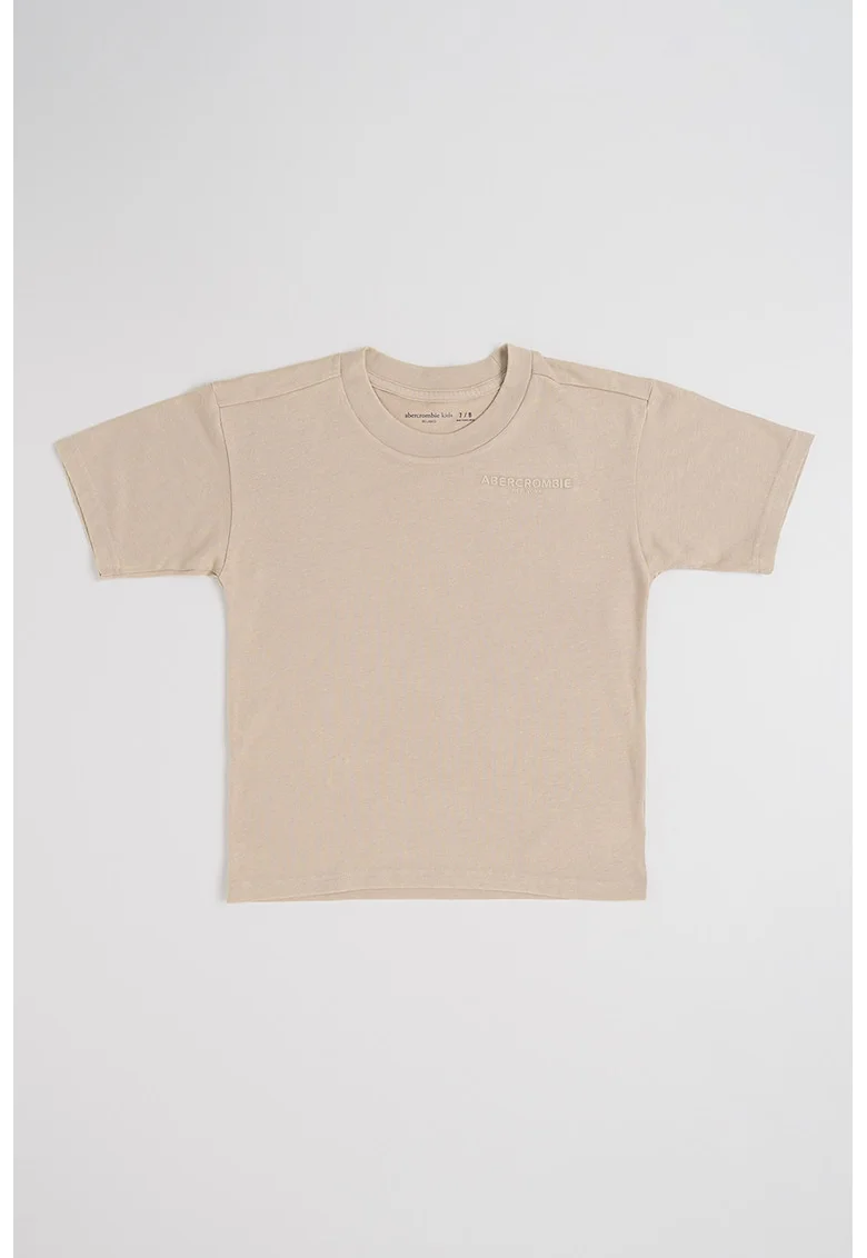 Tricou uni cu decolteu la baza gatului, Maro taupe deschis