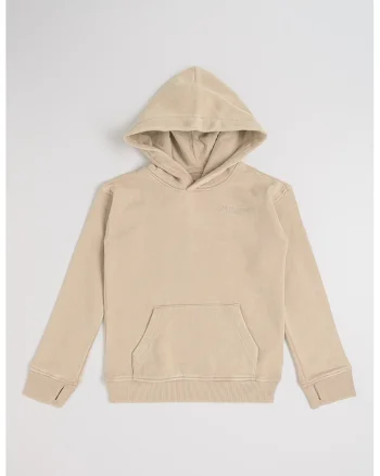 Hanorac din amestec de bumbac cu aspect decolorat, Maro taupe deschis
