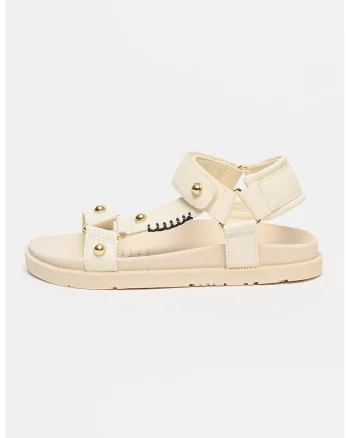 Sandale cu velcro Foammentera, Auriu/Alb fildes