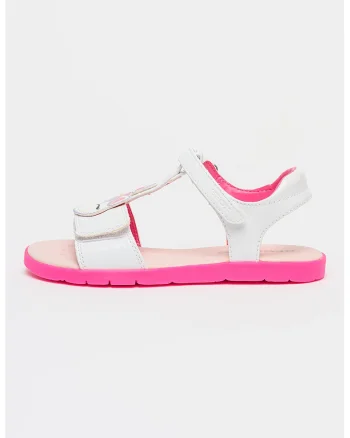 Sandale cu velcro Joyfoot, Alb/Fucsia