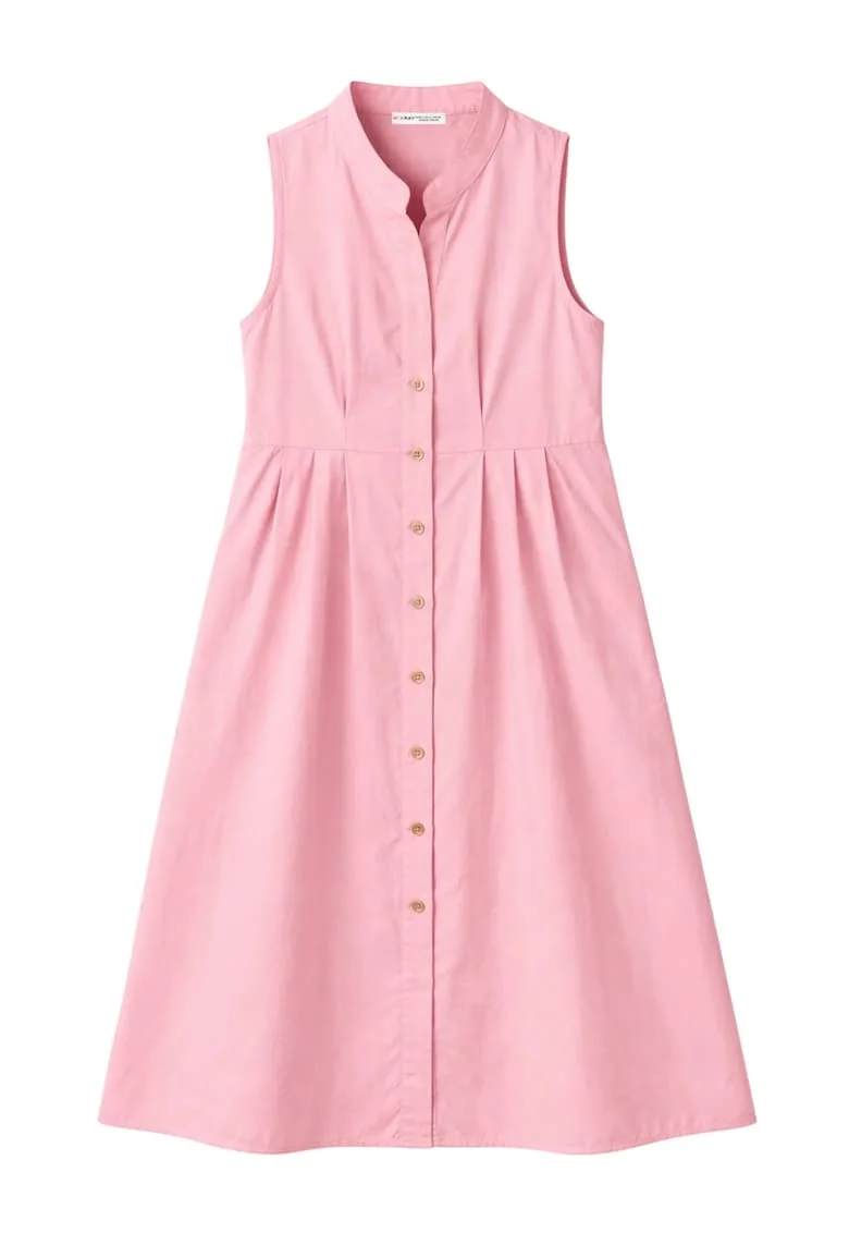 Rochie maxi,  bumbac/poliester, roz