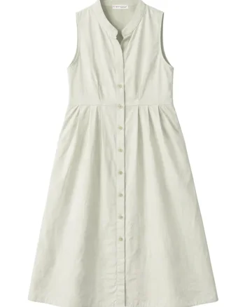 Rochie maxi  cu nasturi, din bumbac/poliester, verde deschis