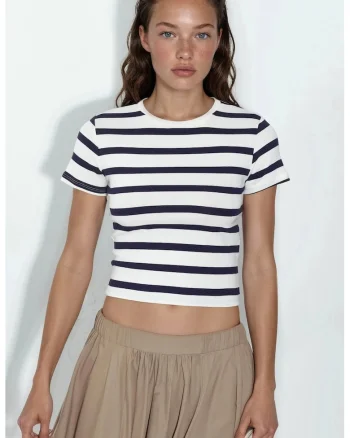 Tricouri dama,  tricou de baza, maneca scurta, bleumarin, 95% bumbac
