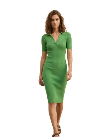 Rochie Midi  verde, poliester,