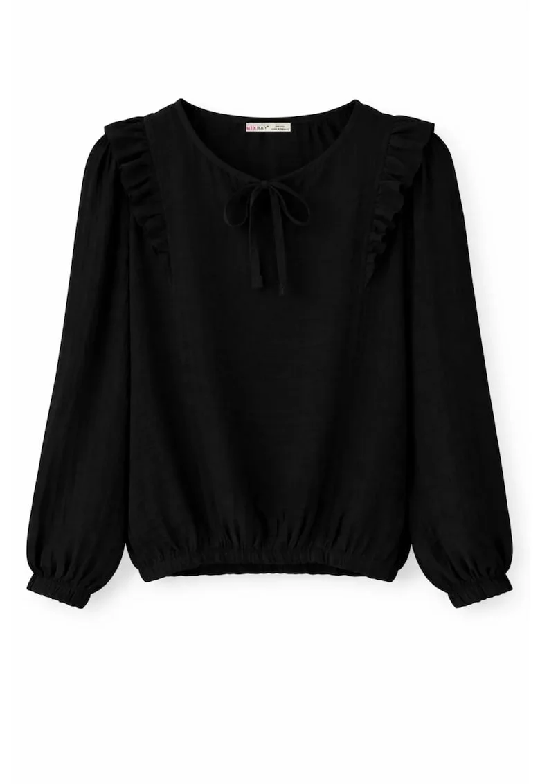 Bluza dama,  Negru, Volane