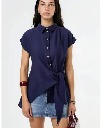 Top dama,  Textil, Bleumarin
