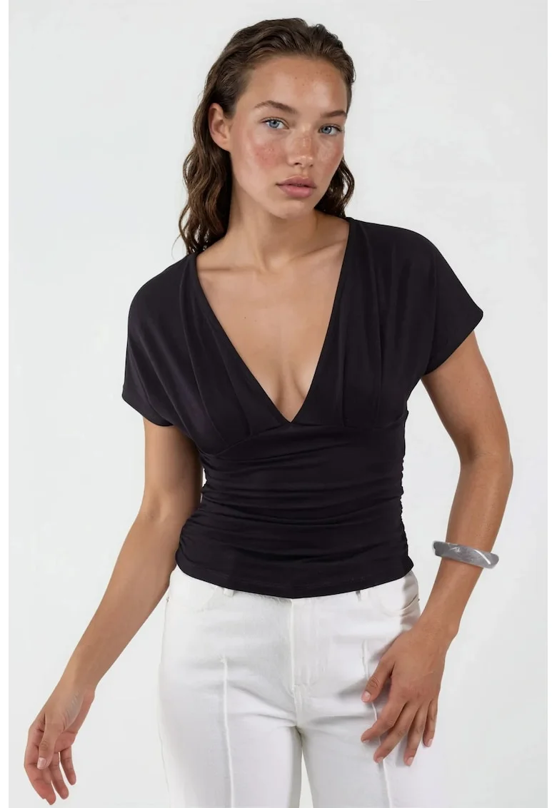 Top dama,  viscoza/elastan, negru