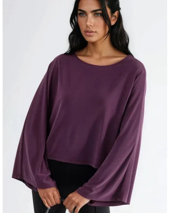Bluza dama,  Modal/Poliester, Mov