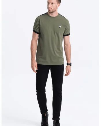 Tricou cu decolteu rotund, Kaki