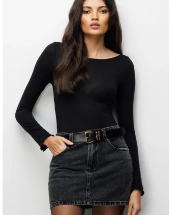 Bluza dama,  Poliester, Negru, Slim fit