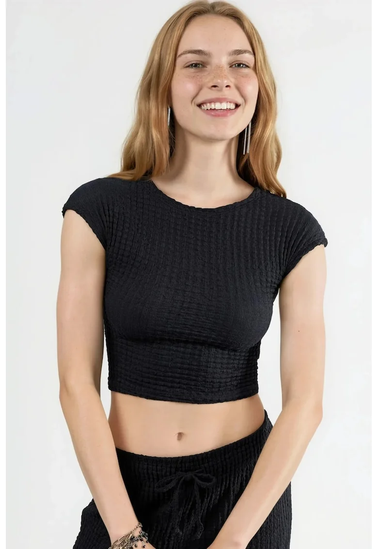 Tricou dama,  Negru, Poliester/Elastan