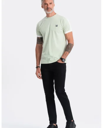 Tricou cu decolteu rotund, Verde pal