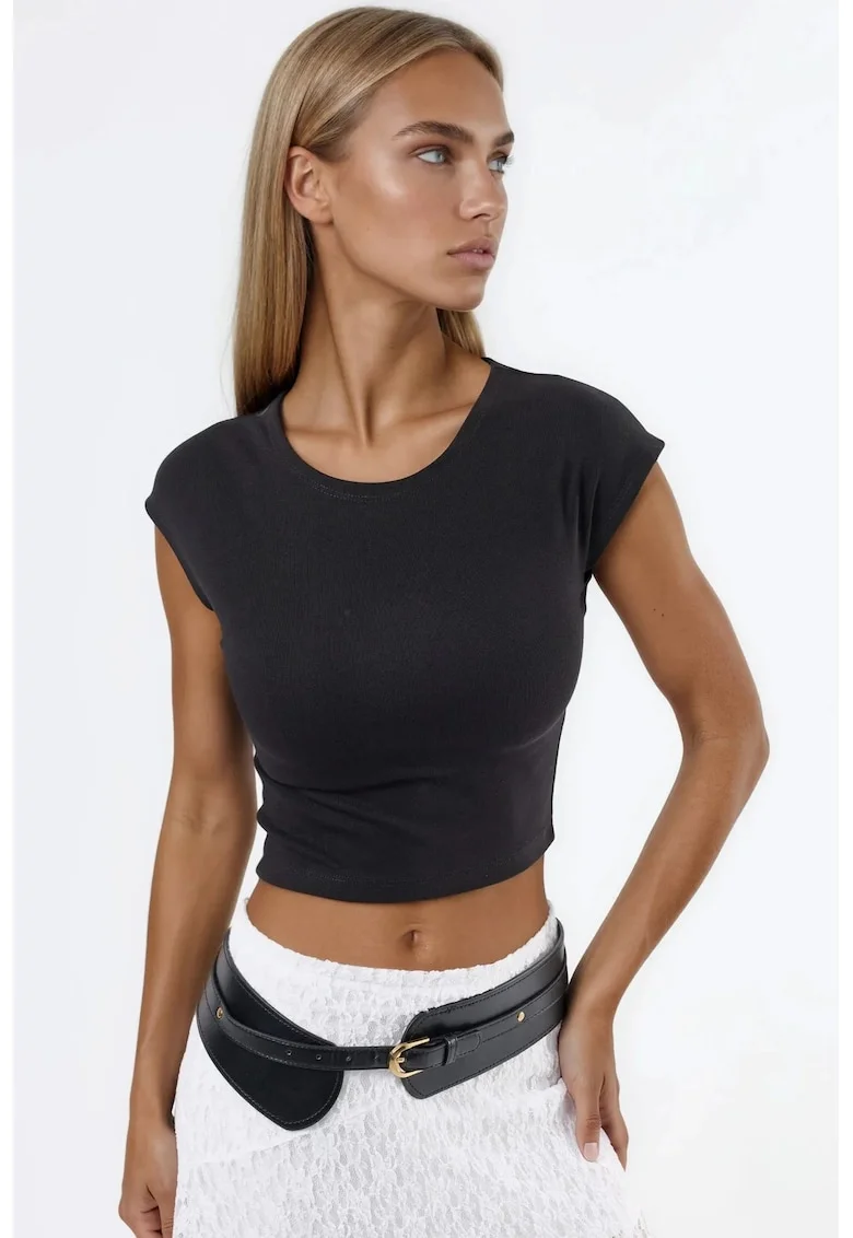 Tricou dama,  Modal/Bumbac, Negru