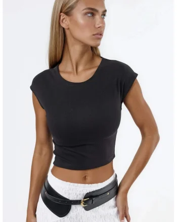 Tricou dama,  Modal/Bumbac, Negru