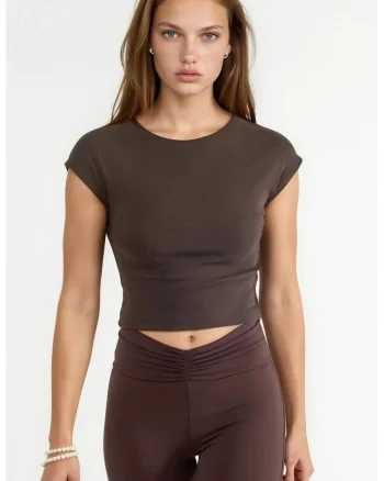 Tricou dama,  Maro, Bumbac/Modal