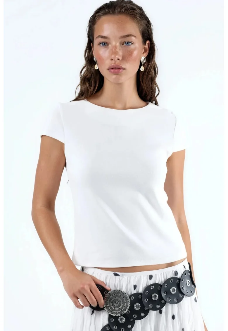Tricou dama,  Alb, Bumbac