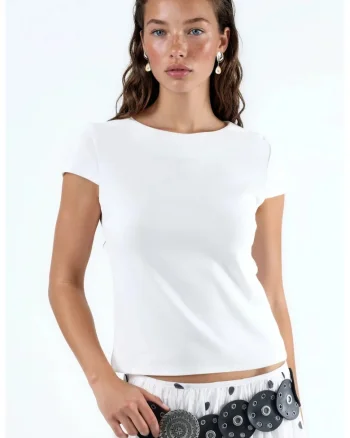Tricou dama,  Alb, Bumbac