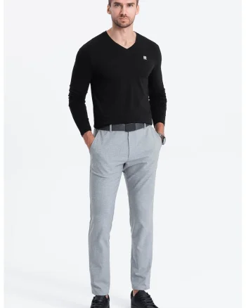 Bluza cu decolteu in V si detaliu logo, Negru