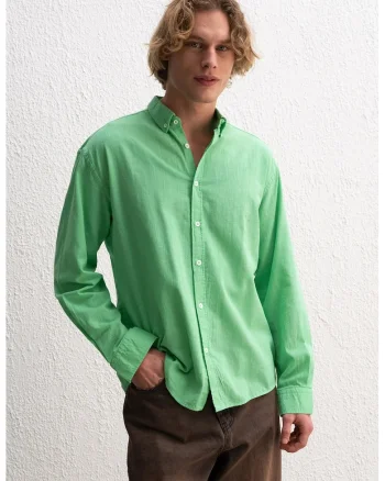 Camasi de barbati,  supradimensionata, bumbac, verde
