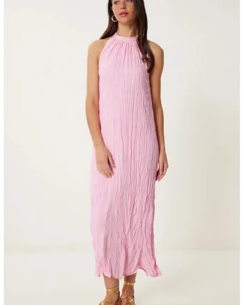 Rochie midi, Happiness Istanbul, roz, bumbac,