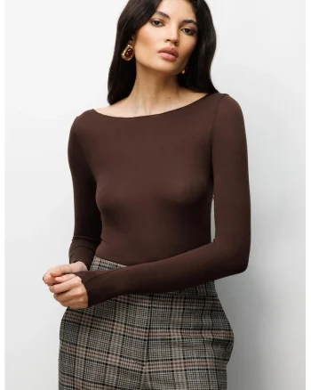 Bluza dama,  Slim fit, Maro, Textil