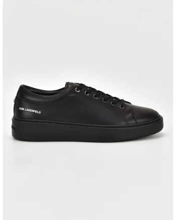Pantofi sport de piele cu logo, Negru