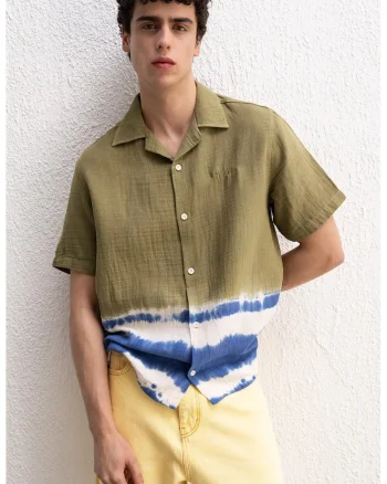 Camasa barbati,  cu maneca scurta, multicolor, bumbac
