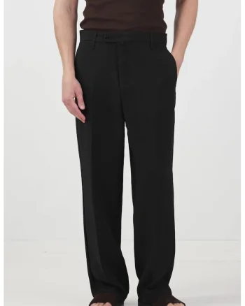 Pantaloni barbati,  talie medie, croiala dreapta, negru, poliester