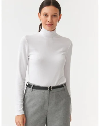 Bluza cu guler inalt Goltika, Alb