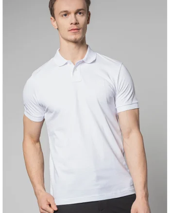 Tricou polo slim fit Passenger, Alb