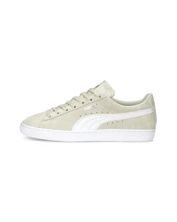 Pantofi sport de piele intoarsa si piele ecologica, Alb murdar