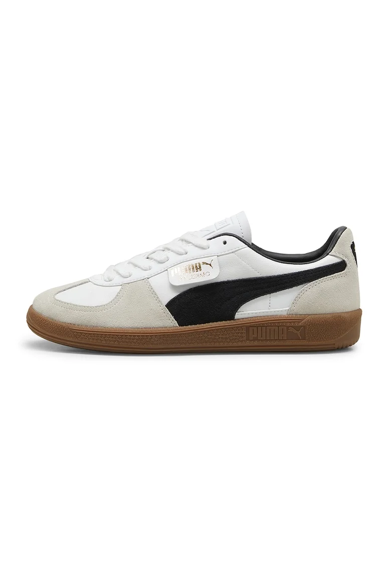 Pantofi sport din piele intoarsa Palermo, Alb/Negru/Bej