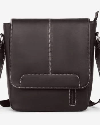 Geanta de umar unisex, Gabrielle, GT3873, piele naturala, Maro inchis