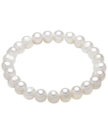 Bratara elastica cu perle, Alb