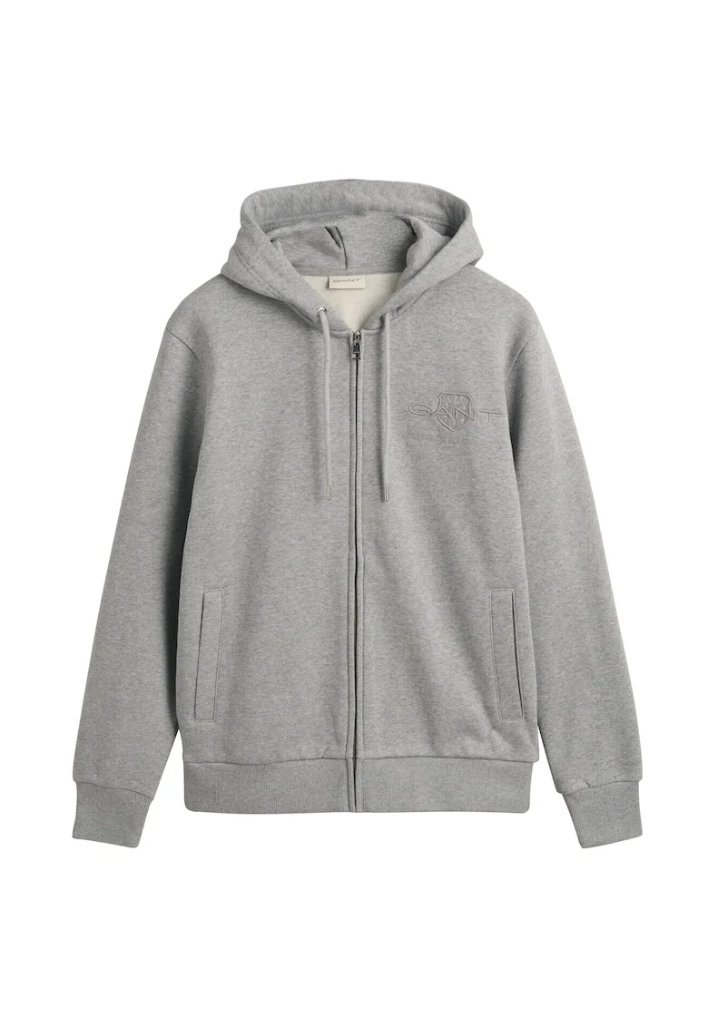 Hanorac regular fit cu fermoar, Gri deschis